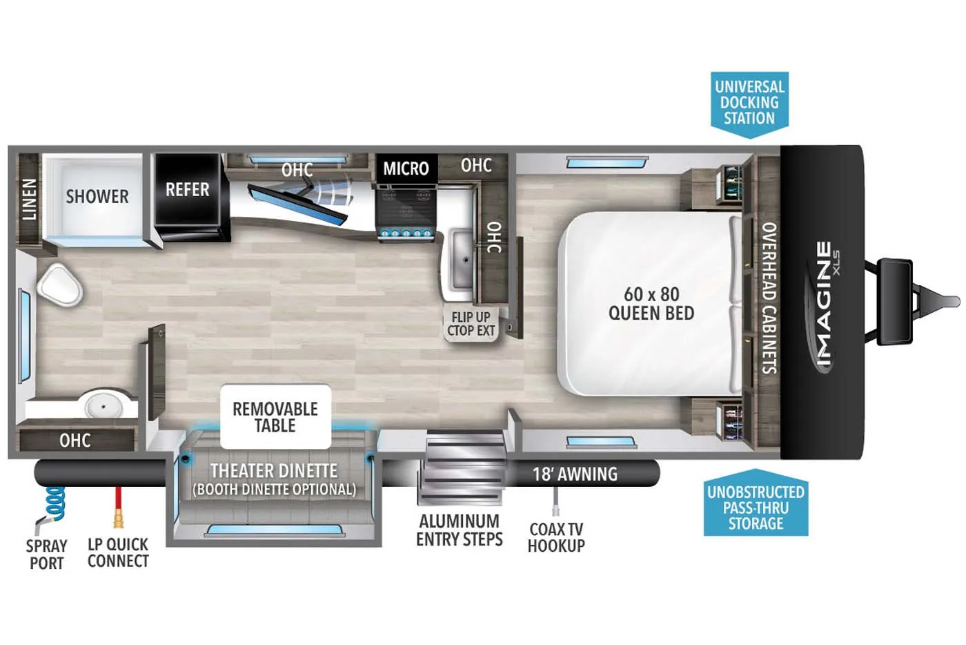 2024 Grand Design Imagine XLS 22RBE - Floor plan
