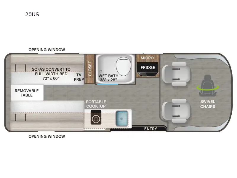 2026 Thor Motor Coach Twist Sport 20US - Floor plan