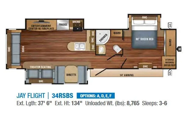 Jayco Jay Flight 34RSBS floor plan