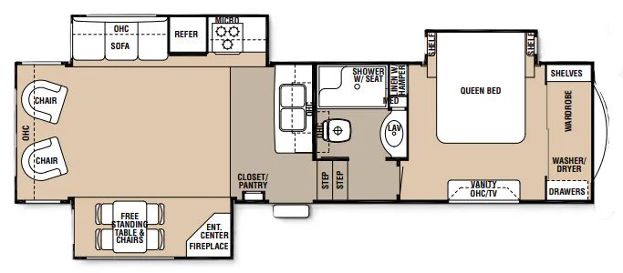 Forest River Cedar Creek 30RL floor plan