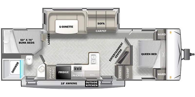 Forest River EVO Elite 2740BH floor plan
