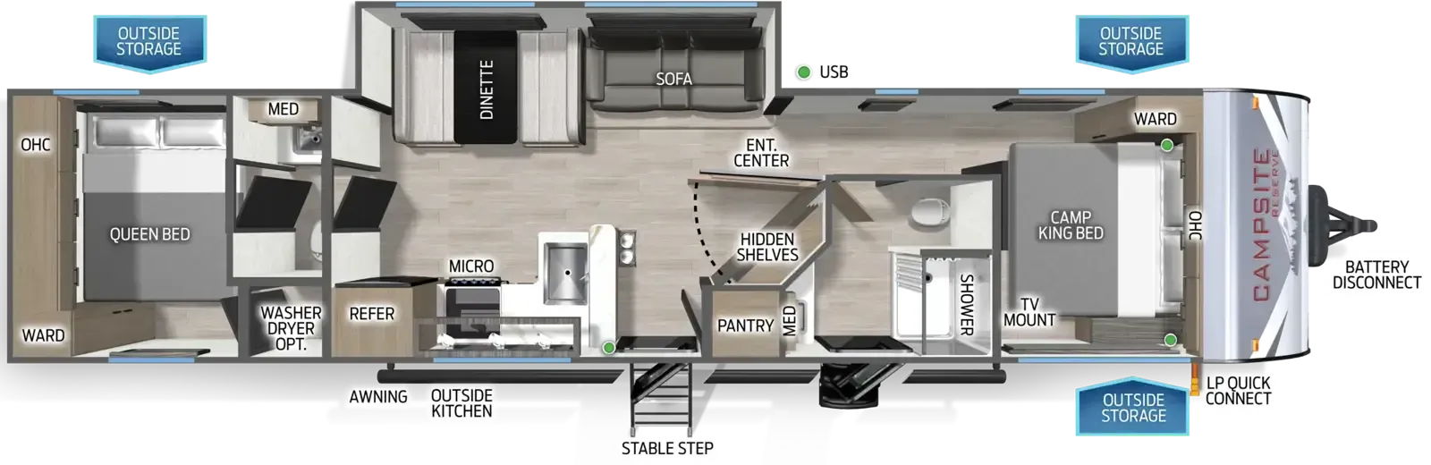 Forest River Campsite Reserve 32GT floor plan