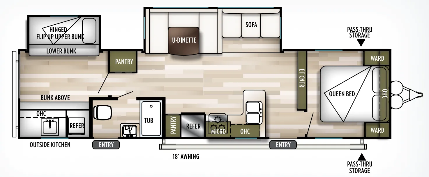 Forest River Wildwood 32BHDS floor plan