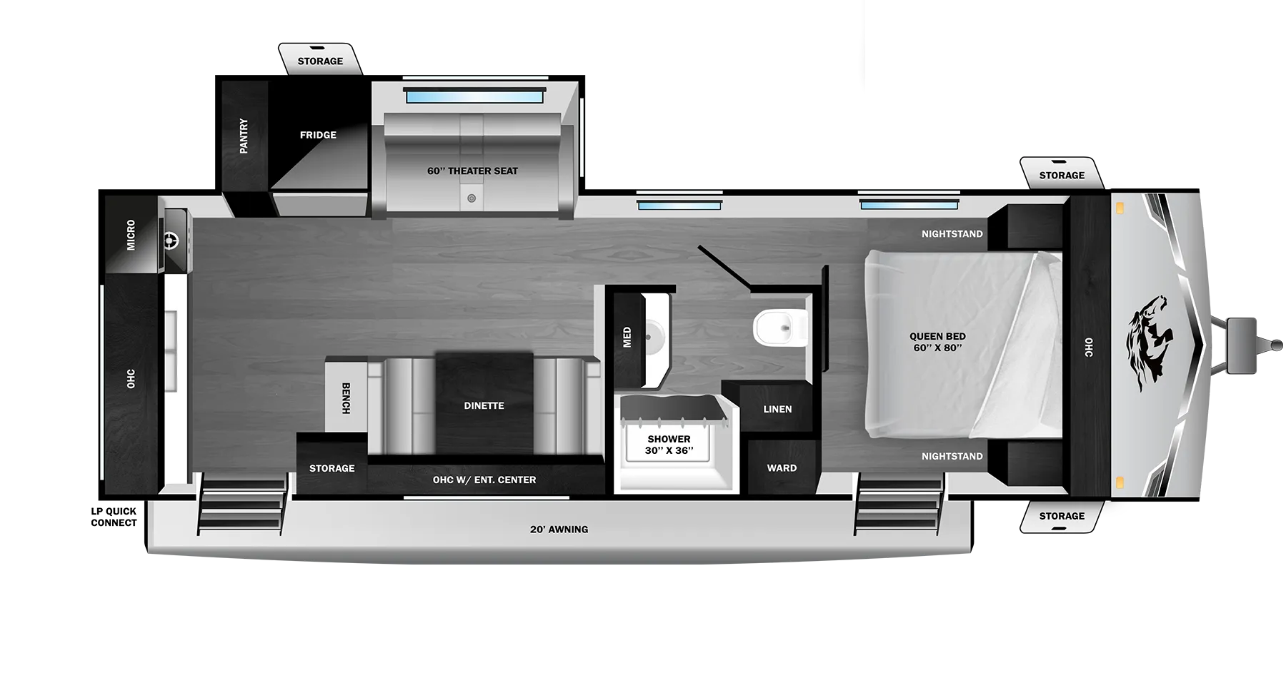 2026 Highland Ridge Open Range Range Lite 230MKD - Floor plan