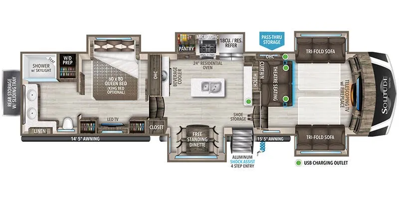 2023 Grand Design Solitude 382WB - Floor plan