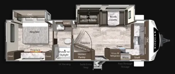Dutchmen Kodiak Ultimate 2921FKDS floor plan