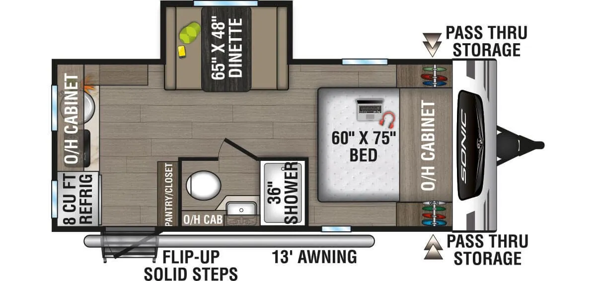 2024 Venture RV Sonic Lite SL169VRK - Floor plan