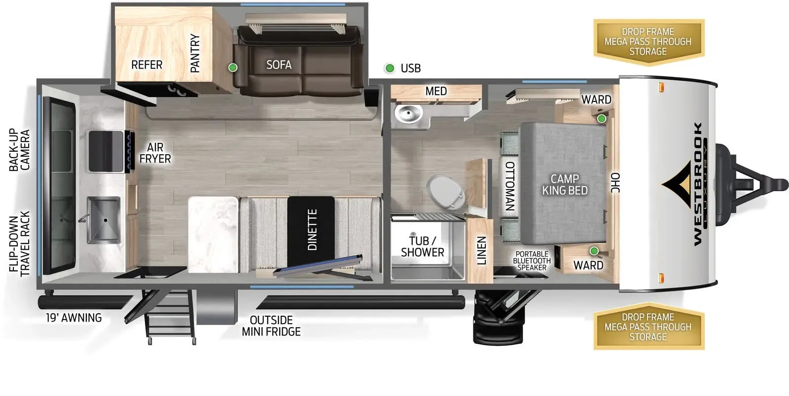 Forest River Westbrook Luxury 245RKLC floor plan
