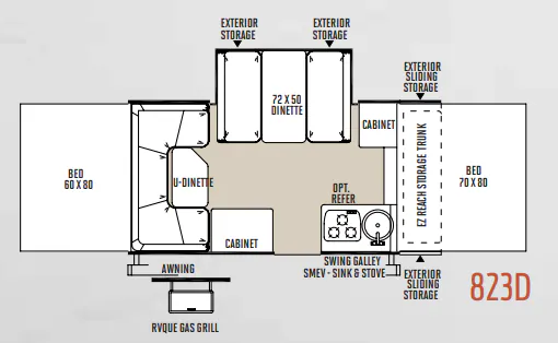 Forest River Flagstaff Classic 823D floor plan
