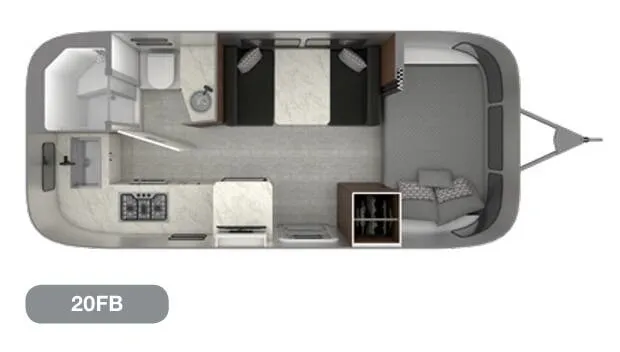 2021 Airstream Caravel 20FB - Floor plan