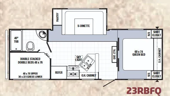 Palomino Puma 23RBFQ floor plan