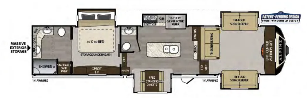 Keystone Alpine 3700FL floor plan