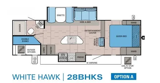 2016 Jayco White Hawk 28BHKS - Floor plan