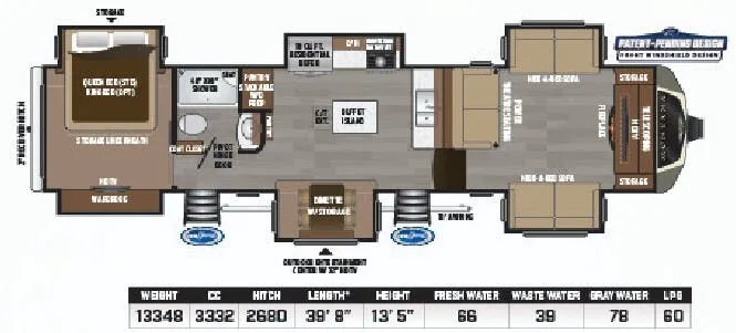 Keystone Montana 3730FL floor plan