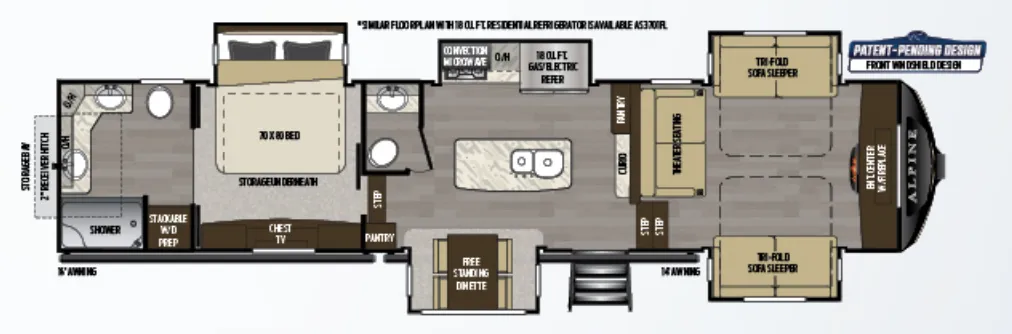 Keystone Alpine 3701FL floor plan