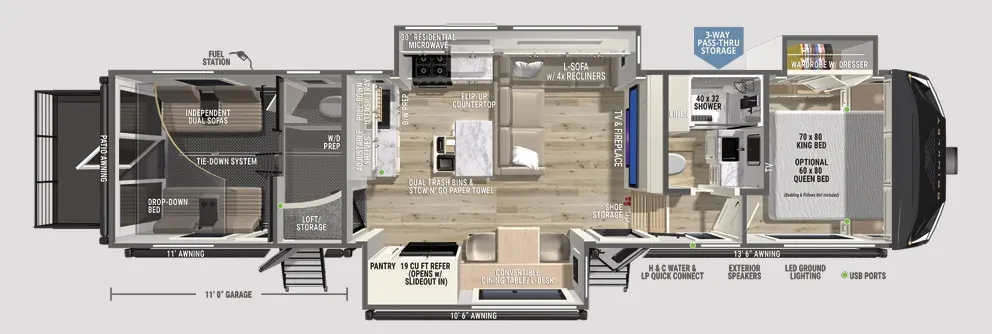 2027 Brinkley RV MODEL Gx 3450x floor plan