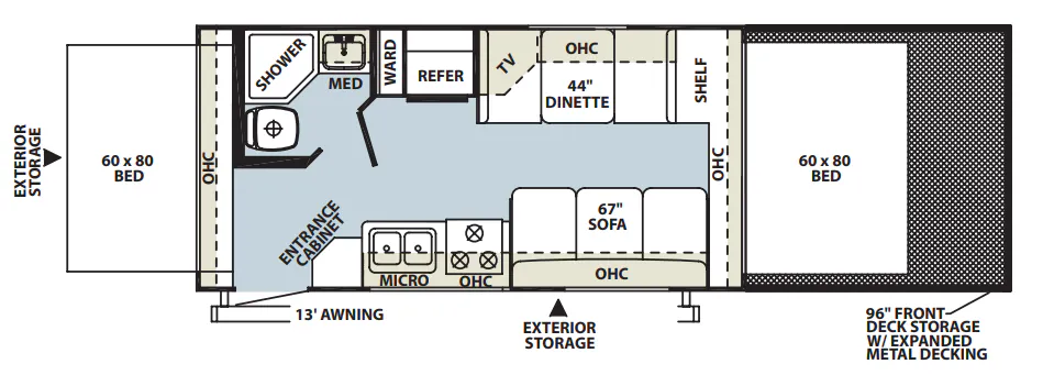 Forest River Rockwood Roo 19L floor plan