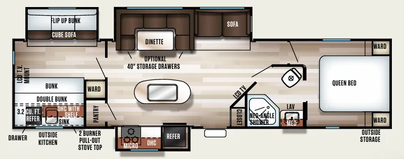 Forest River Cherokee 304BH floor plan