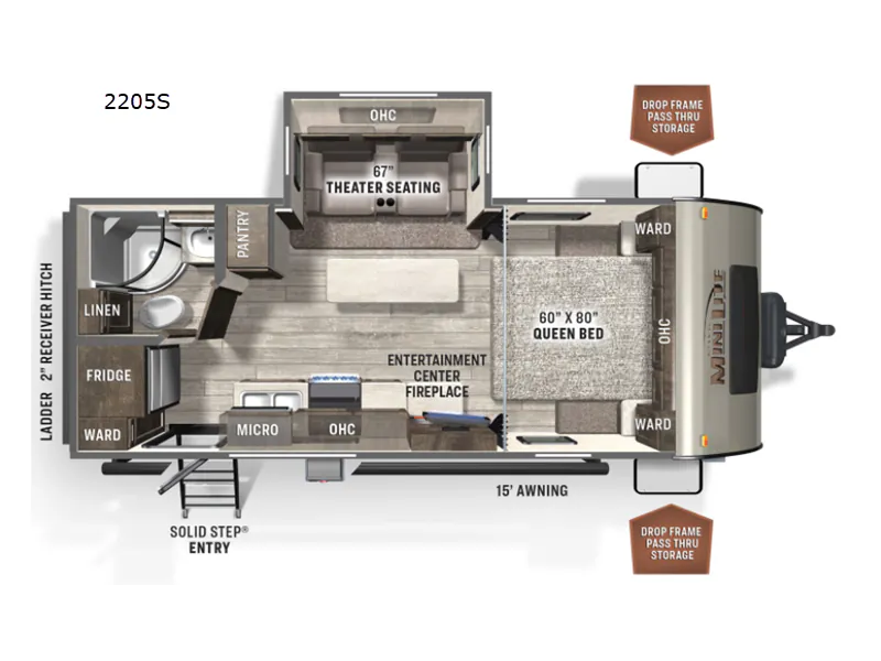 2022 Forest River Rockwood Mini Lite 2205S - Floor plan