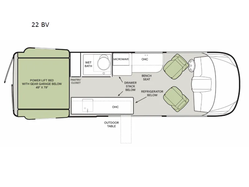 2026 Tiffin GH2 22BV - Floor plan