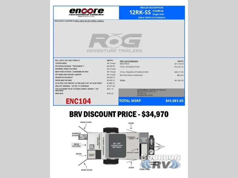 2026 Encore RV ROG 12RK - Photo 3