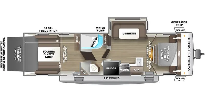 2022 Forest River Cherokee Wolf Pack 25PACK12+ floor plan