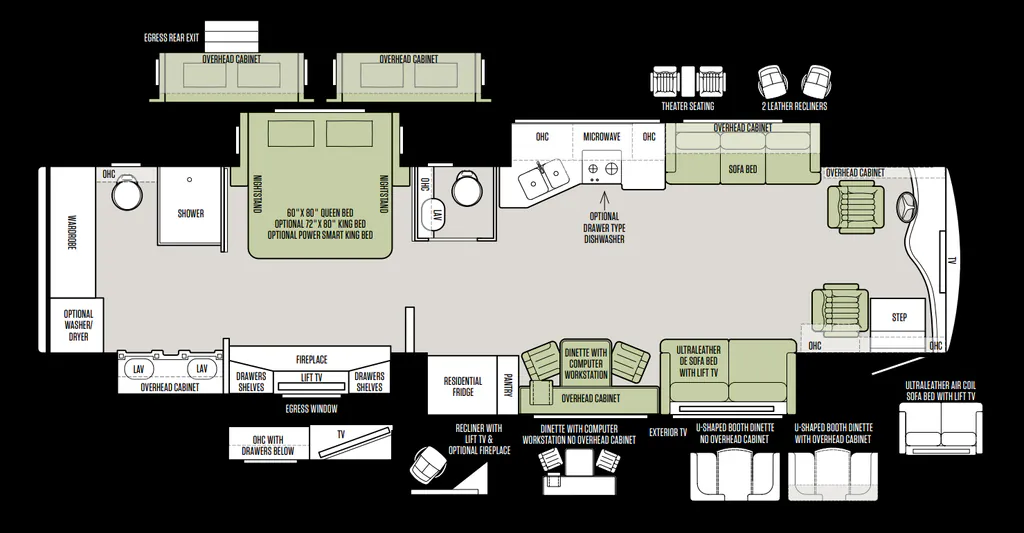2019 Tiffin Allegro Bus 40 IP floor plan