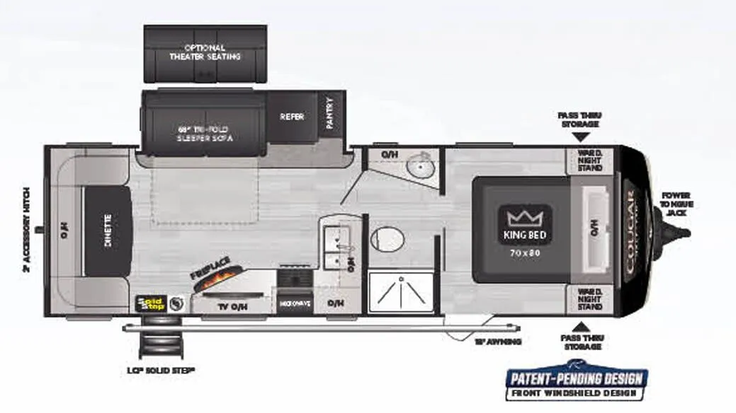 2022 Keystone Cougar Half-Ton 25RDS - Floor plan