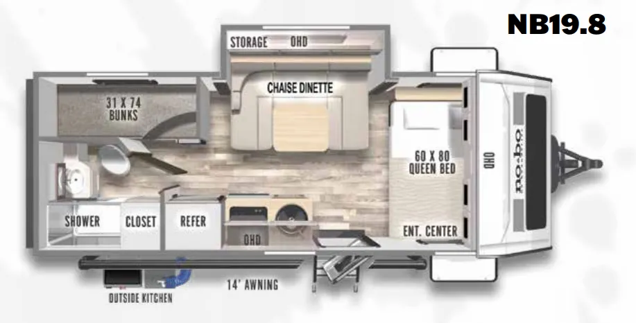 Forest River No Boundaries NB19.8 floor plan