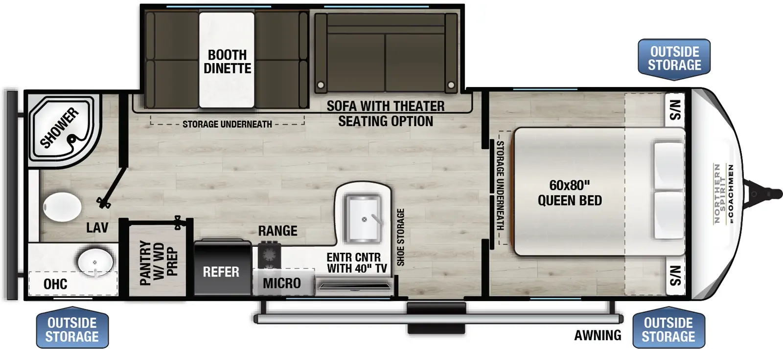 2026 Coachmen Northern Spirit SE 24RB - Floor plan