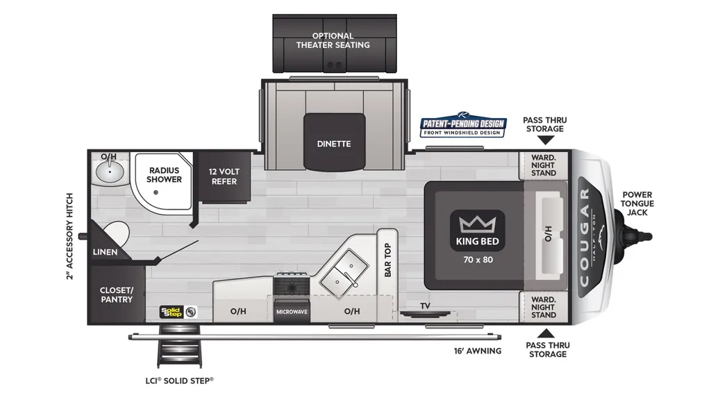 2019 Keystone Cougar Half Ton 22RBS floor plan