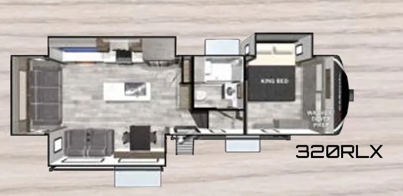 2023 Forest River Cardinal Luxury 320RLX - Floor plan