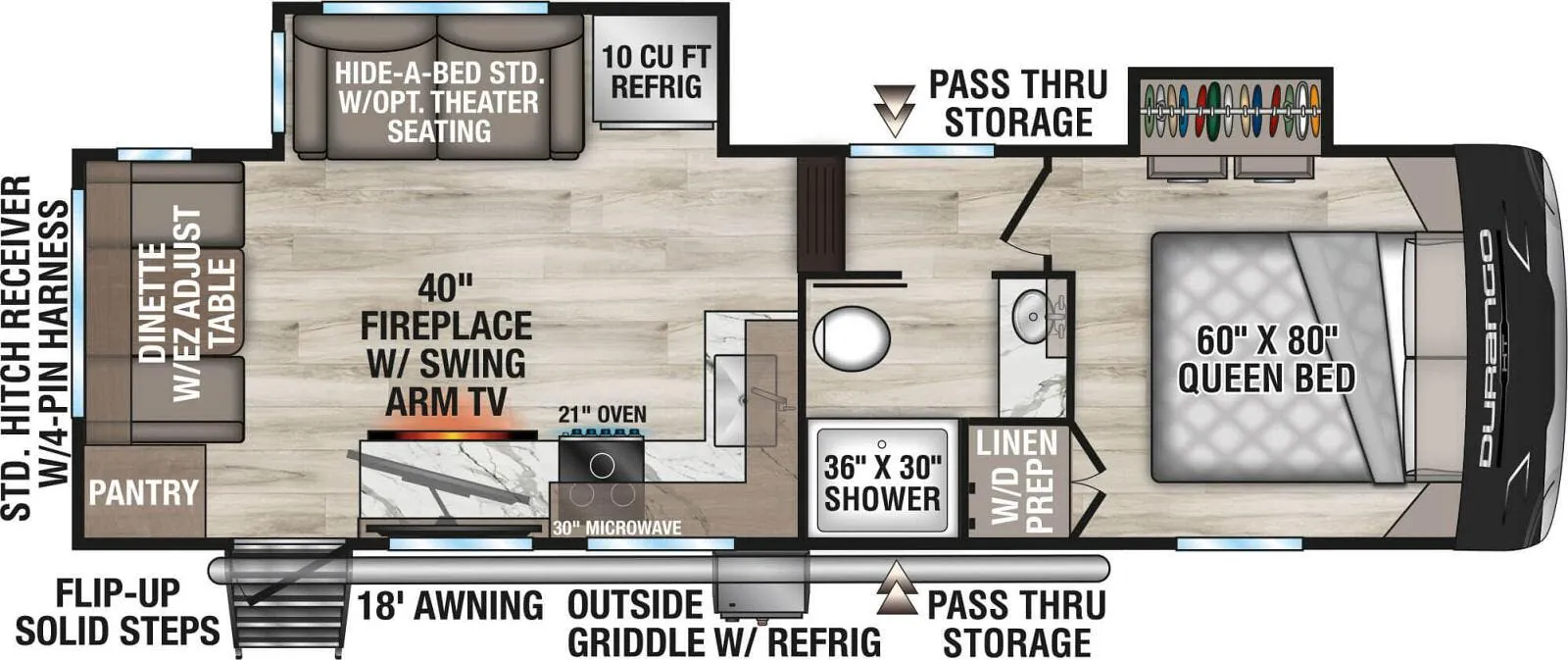 K-Z Durango Half-Ton D230RDD floor plan