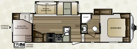 Keystone Cougar XLite 28RDB floor plan
