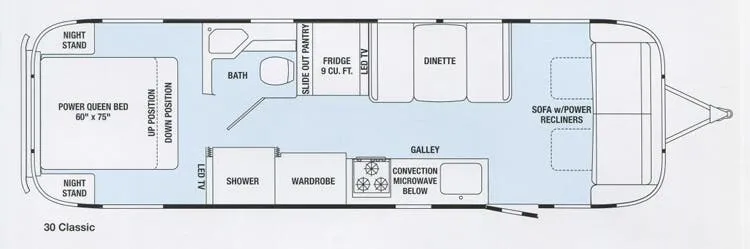 2015 Airstream Classic 30 - Floor plan