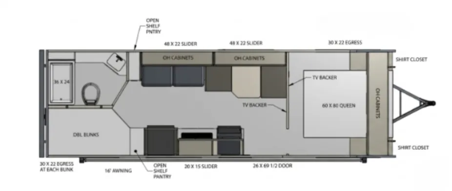 2026 SUNSET PARK RV SUNLITE 25DB floor plan