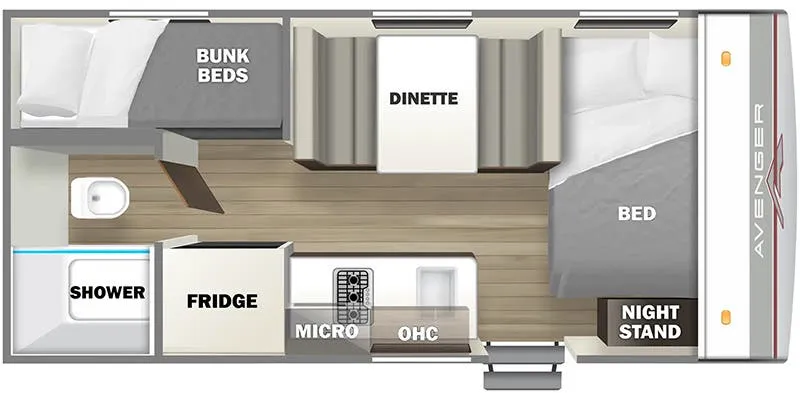 2026 Prime Time Avenger LT 16BH - Floor plan