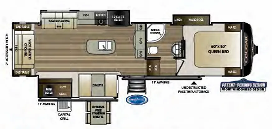 2020 Keystone Cougar 302RLS floor plan
