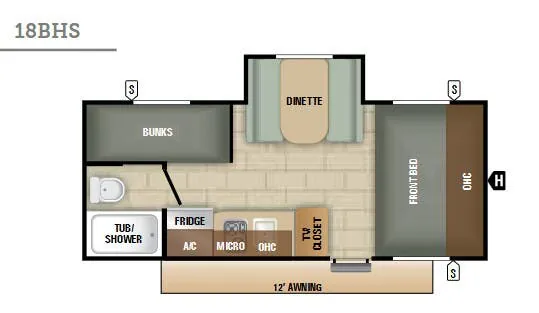 Starcraft Avalon 18BHS floor plan