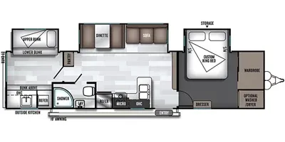 2019 Forest River Wildwood 33TS floor plan