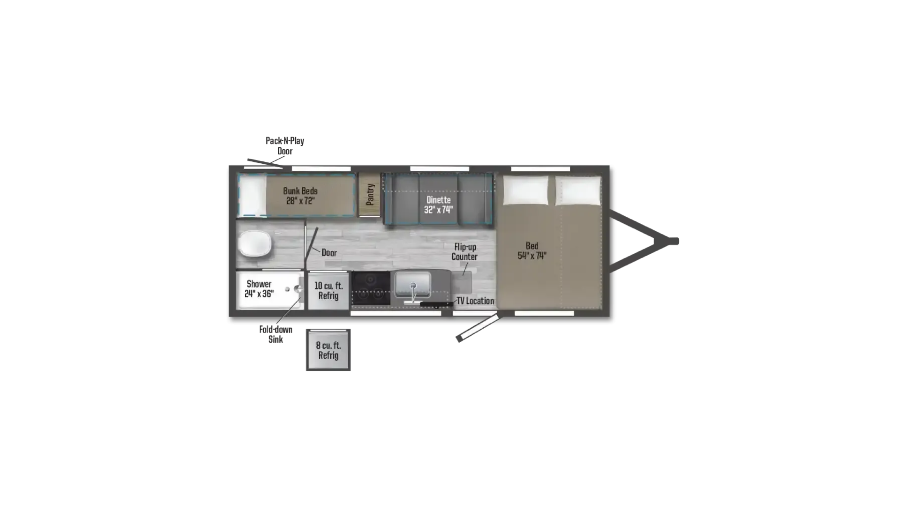 Winnebago Micro Minnie 1800BH floor plan