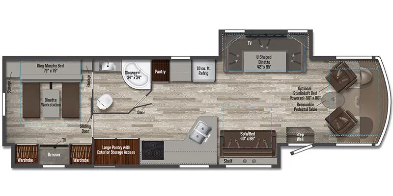 2025 Winnebago Vista 34R floor plan