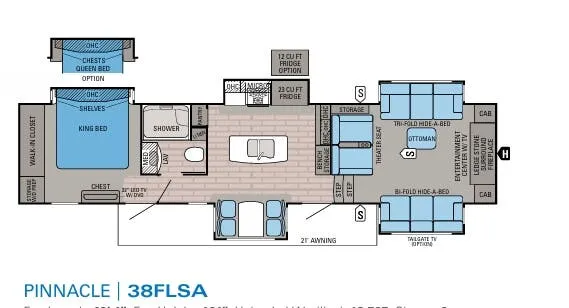 Jayco Pinnacle 38FLSA floor plan
