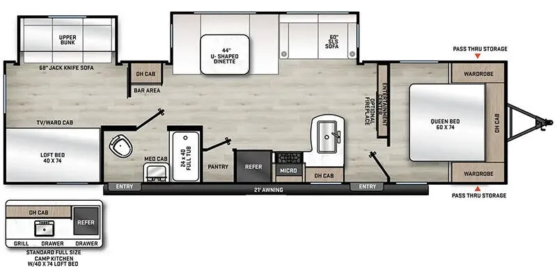 2023 Forest River Aurora Sky 320BDS - Floor plan