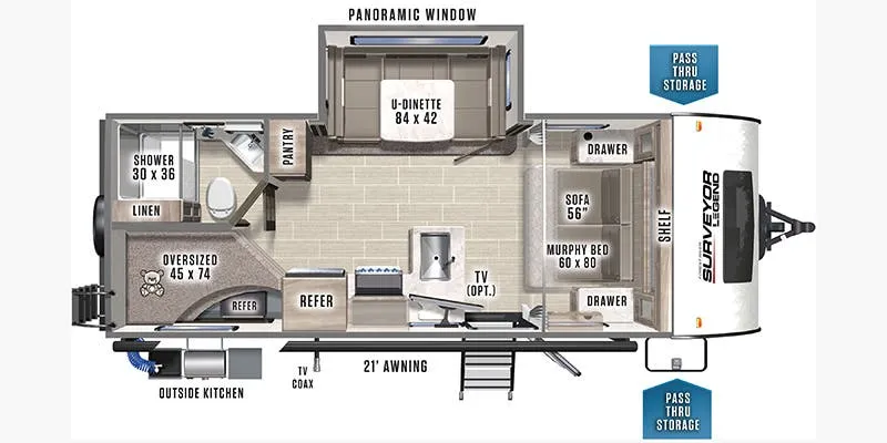 2022 Forest River Surveyor Legend 240BHLE floor plan