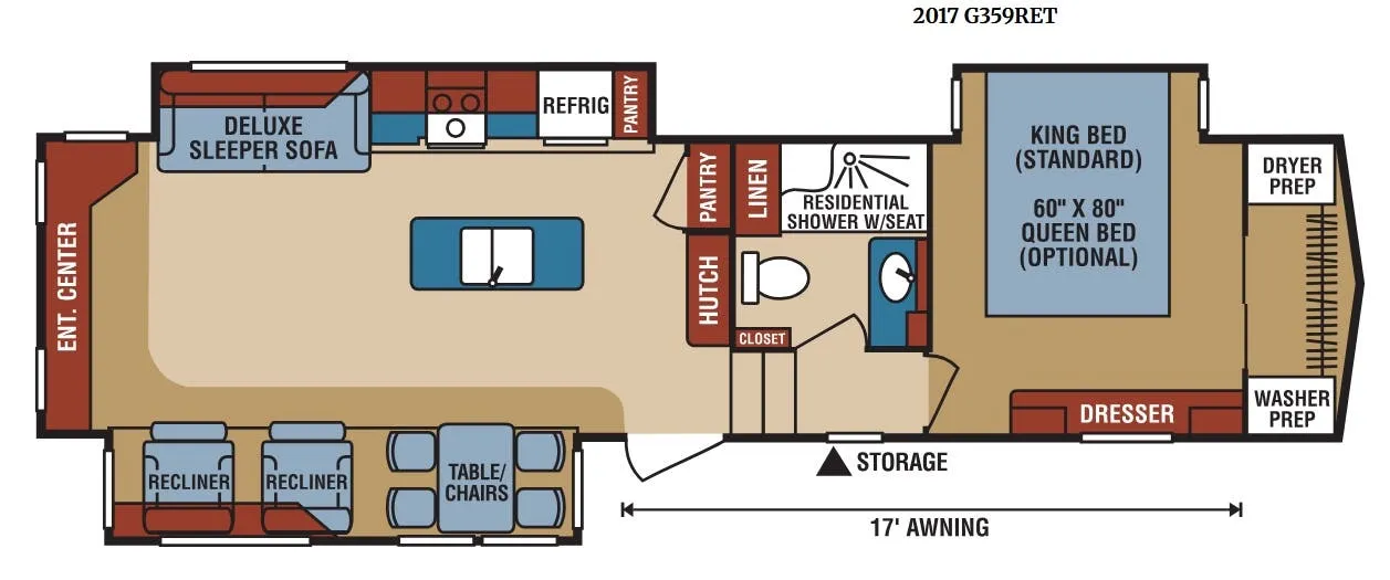 K-Z Durango Gold G359RET floor plan