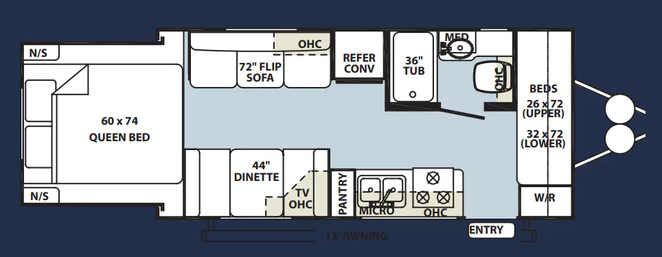 Forest River Rockwood Roo 21RS floor plan