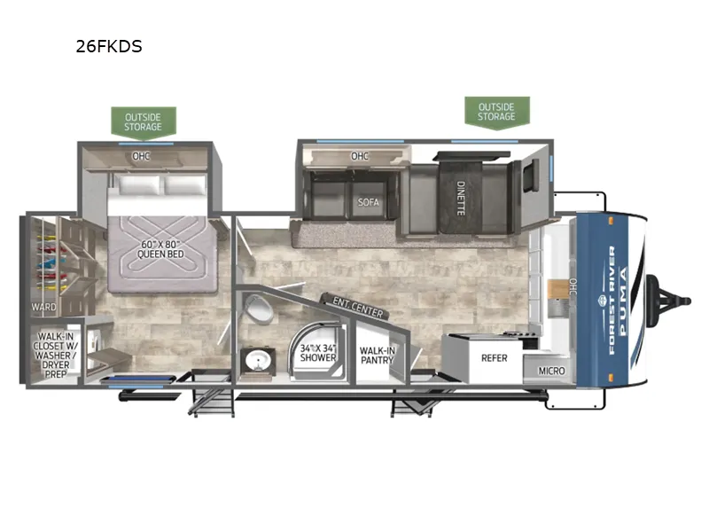 2026 Palomino Puma 26FKDS - Floor plan