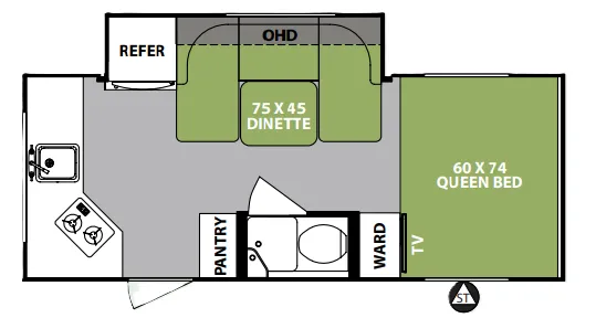 2018 Forest River R-Pod RP-179 floor plan