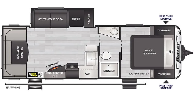 Keystone Bullet East 253RDS floor plan
